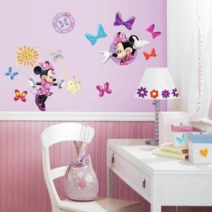 MINNIE MOUSE Peel Stick Wall Decals Girls Room Decor Stickers Art Daisy Duck USA